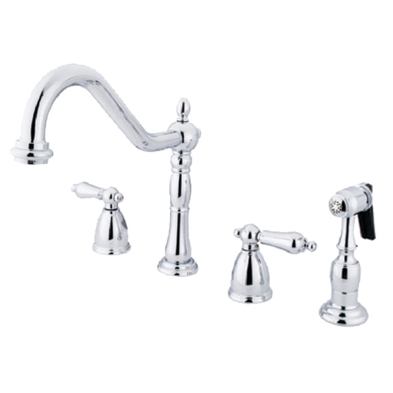 Kingston Brass KB1791ALBS Widespread Kitchen Faucet, Polished Chrome