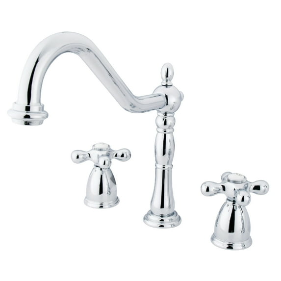 Kingston Brass KB1791AXLS Widespread Kitchen Faucet, Polished Chrome