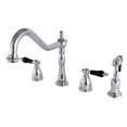 thumbnail image 1 of Kingston Brass KB1791PKLBS Widespread Kitchen Faucet, Polished Chrome, 1 of 5