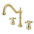thumbnail image 1 of Kingston Brass KB1792AXLS Heritage Double-Handle 3-Hole Widespread Kitchen Faucet in Polished Brass, 1 of 5