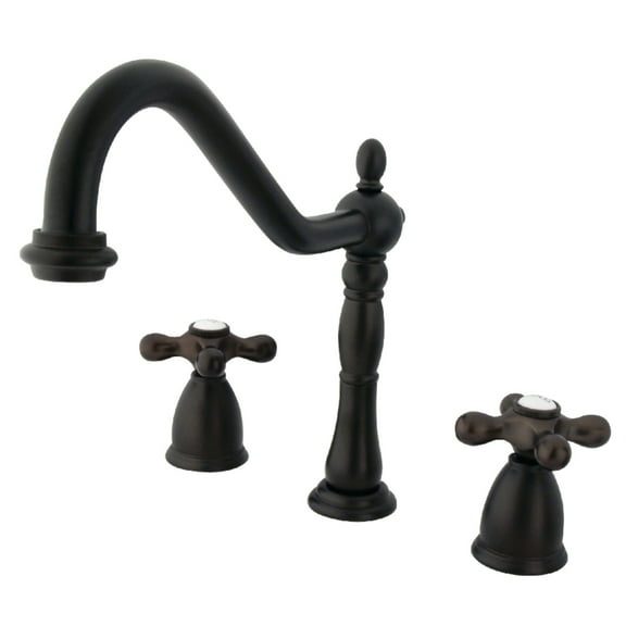 Kingston Brass KB1795AXLS Widespread Kitchen Faucet, Oil Rubbed Bronze