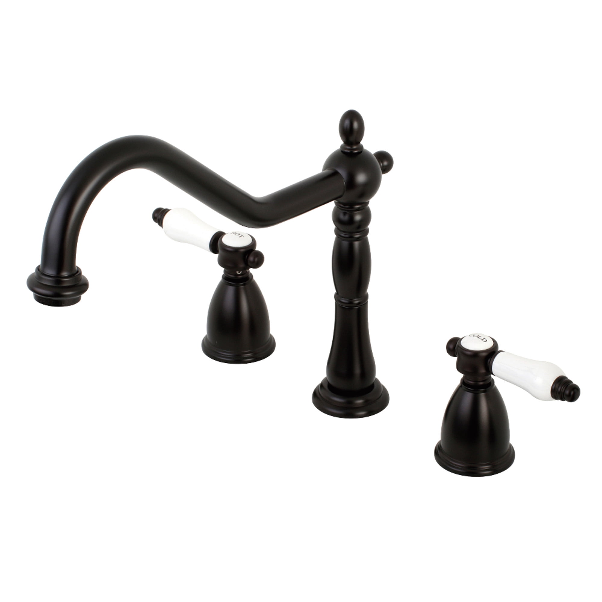 Kingston Brass KB1795BPLLS Bel-Air Double-Handle Widespread Kitchen Faucet in Oil Rubbed Bronze