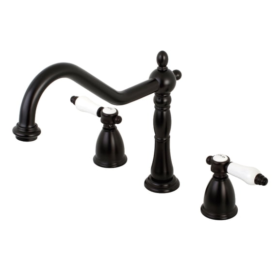 Kingston Brass KB1795BPLLS Bel-Air Double-Handle Widespread Kitchen Faucet in Oil Rubbed Bronze