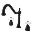 thumbnail image 1 of Kingston Brass KB1795PXLS Heritage Double-Handle 3-Hole Widespread Kitchen Faucet in Oil Rubbed Bronze, 1 of 5