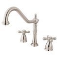 thumbnail image 1 of Kingston Brass KB1798AXLS Heritage Double-Handle 3-Hole Widespread Kitchen Faucet in Brushed Nickel, 1 of 5