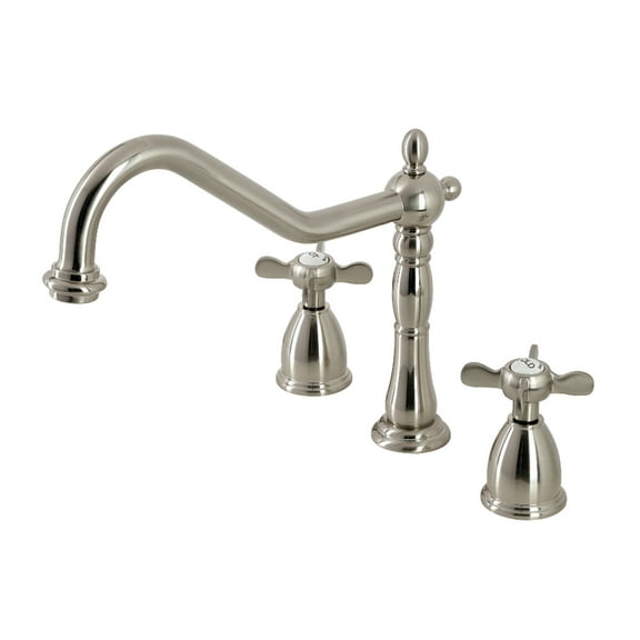 Kingston Brass KB1798BEXLS Essex Double-Handle 3-Hole Widespread Kitchen Faucet in Brushed Nickel