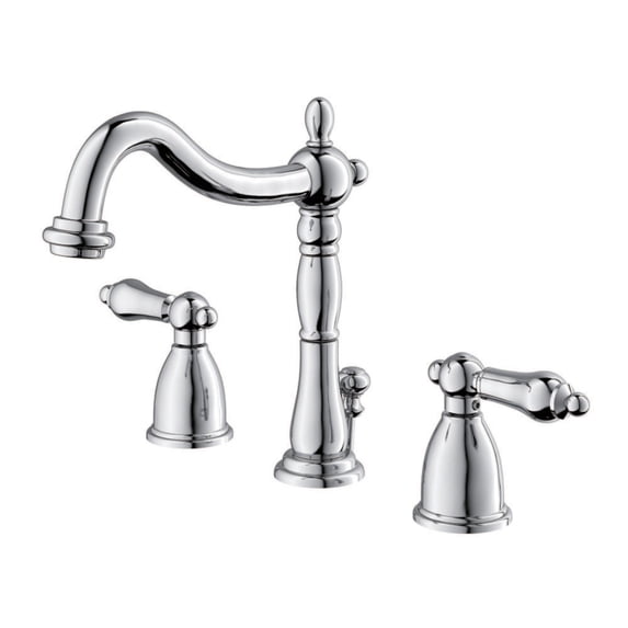 Kingston Brass KB1971AL Heritage Widespread Bathroom Faucet with Plastic Pop-Up, Polished Chrome