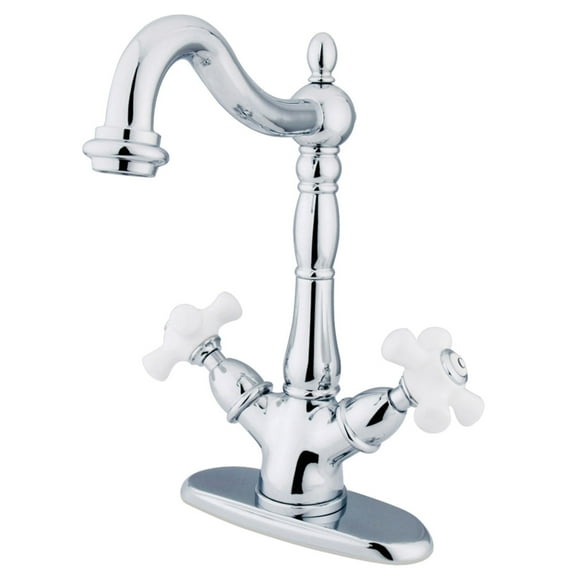 Kingston Brass KB1972AX 8 in. Widespread Mounted Bathroom Faucet, Polished Brass
