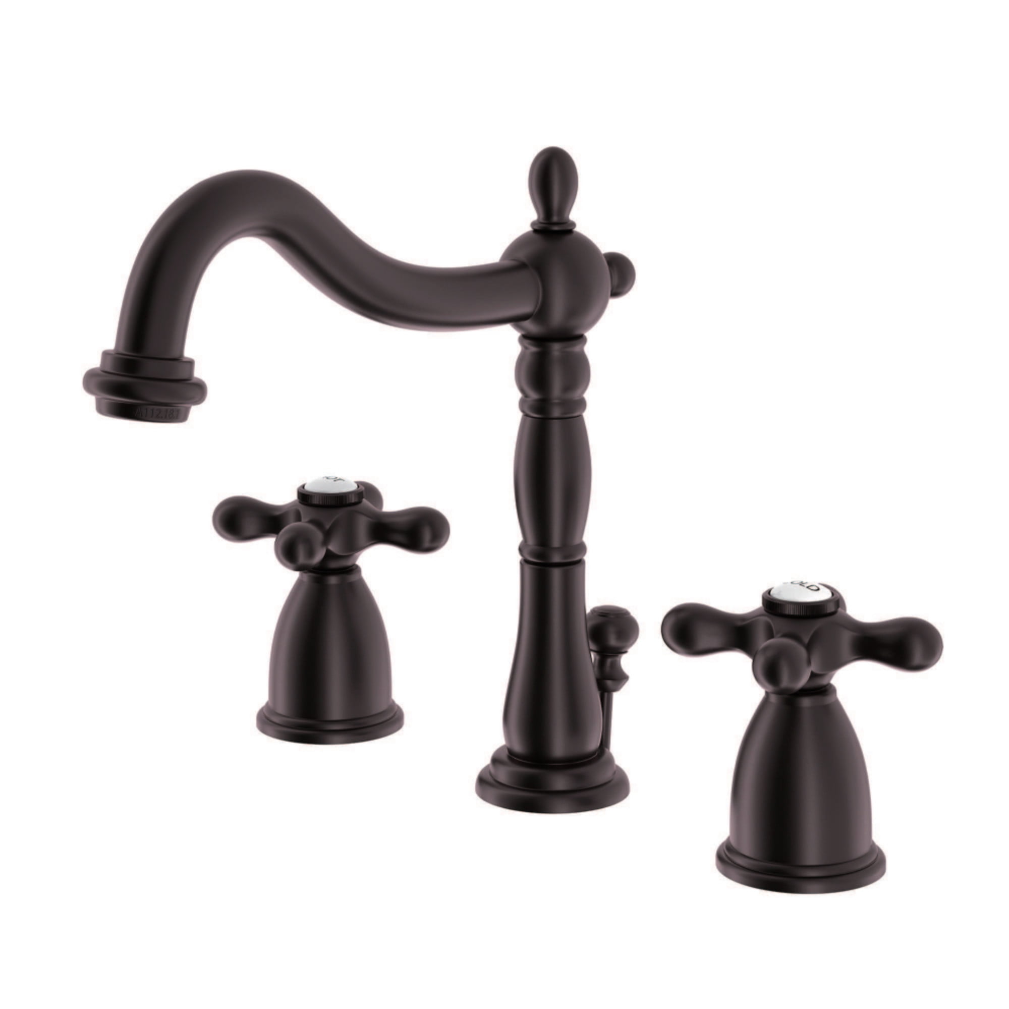 Matte Black Widespread Lavatory Faucet with Cross Handles