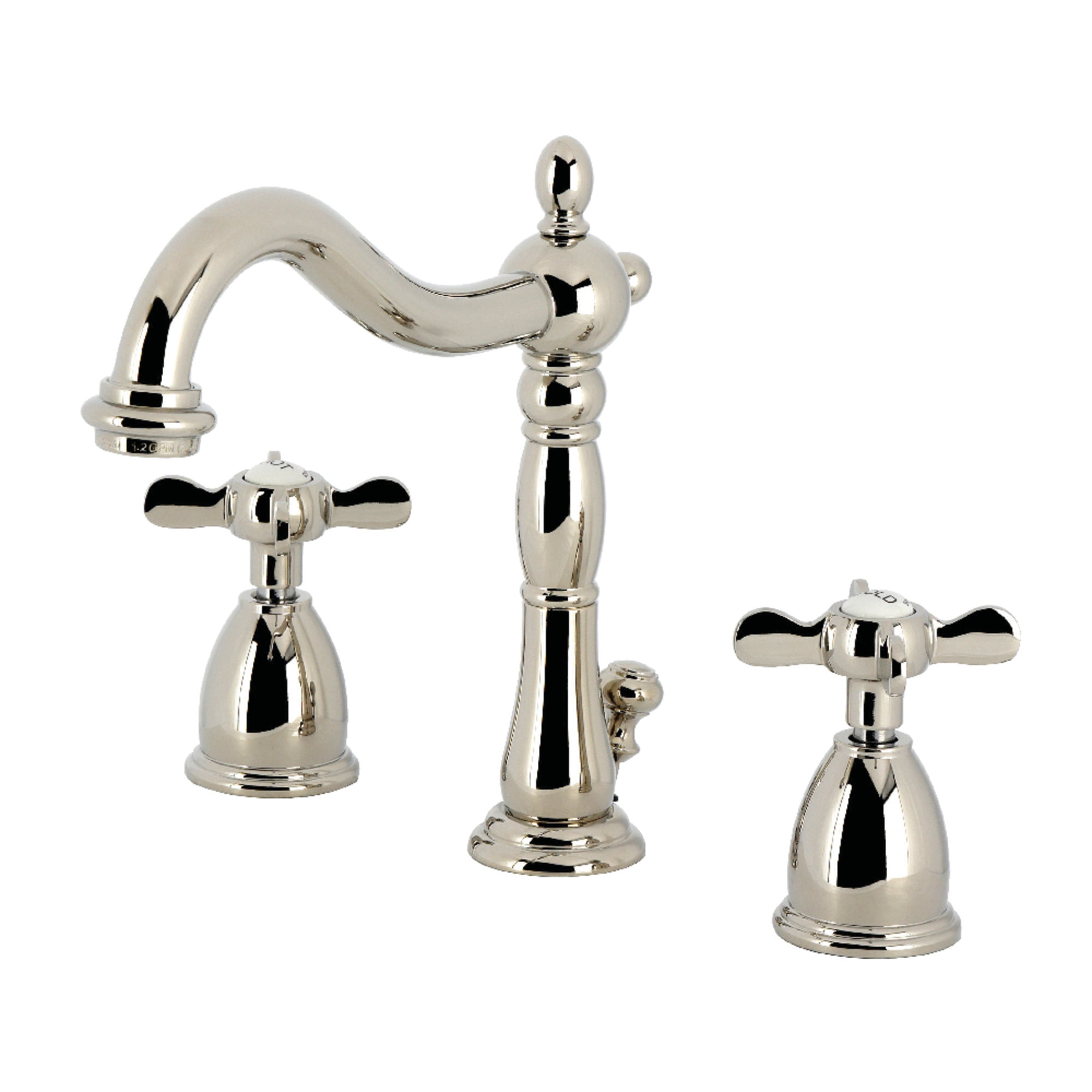 Kingston Brass KB1976BEX Essex Widespread Bathroom Faucet with Brass Pop-Up, Polished Nickel