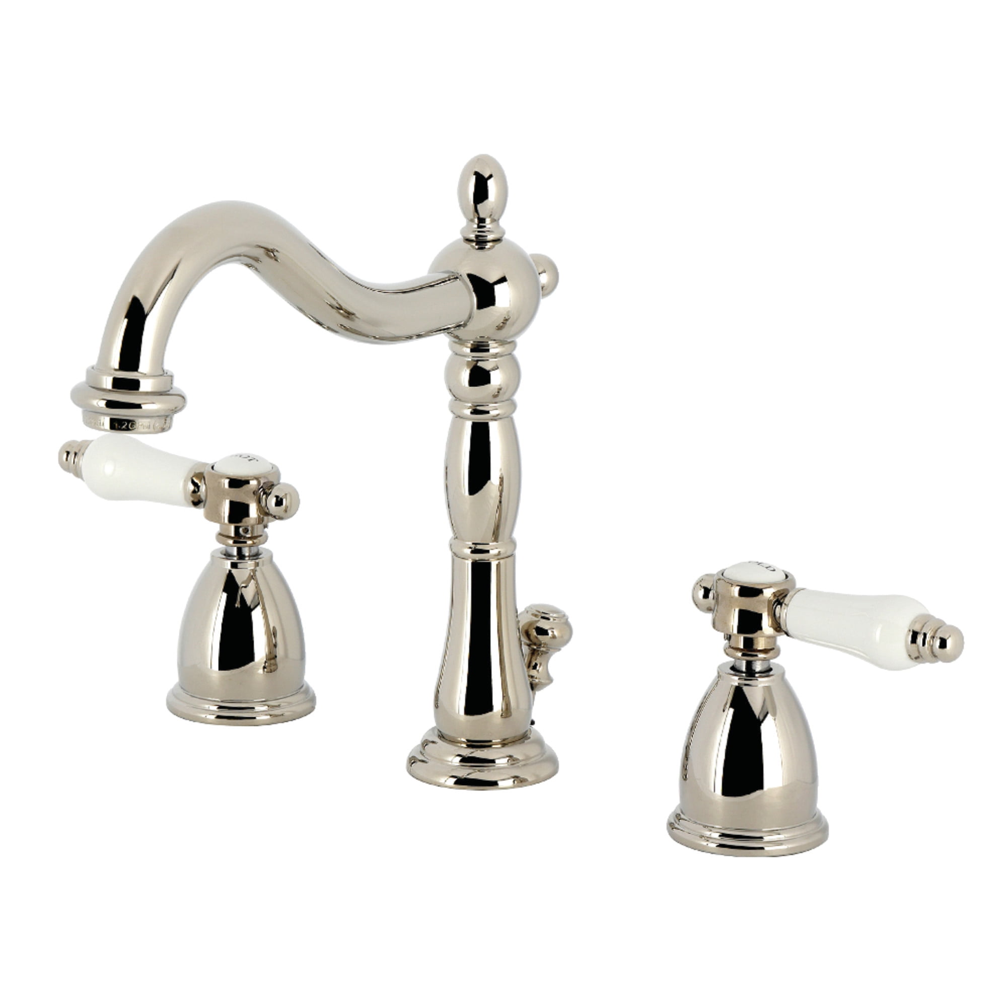 Kingston Brass KB1976BPL Bel-Air Widespread Bathroom Faucet with Brass Pop-Up, Polished Nickel