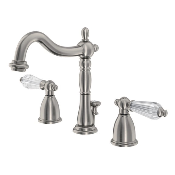 Kingston Brass KB1978WLL Wilshire Widespread Bathroom Faucet with Plastic Pop-Up, Brushed Nickel