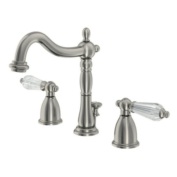 Kingston Brass KB1978WLL Wilshire Widespread Bathroom Faucet with Plastic Pop-Up, Brushed Nickel