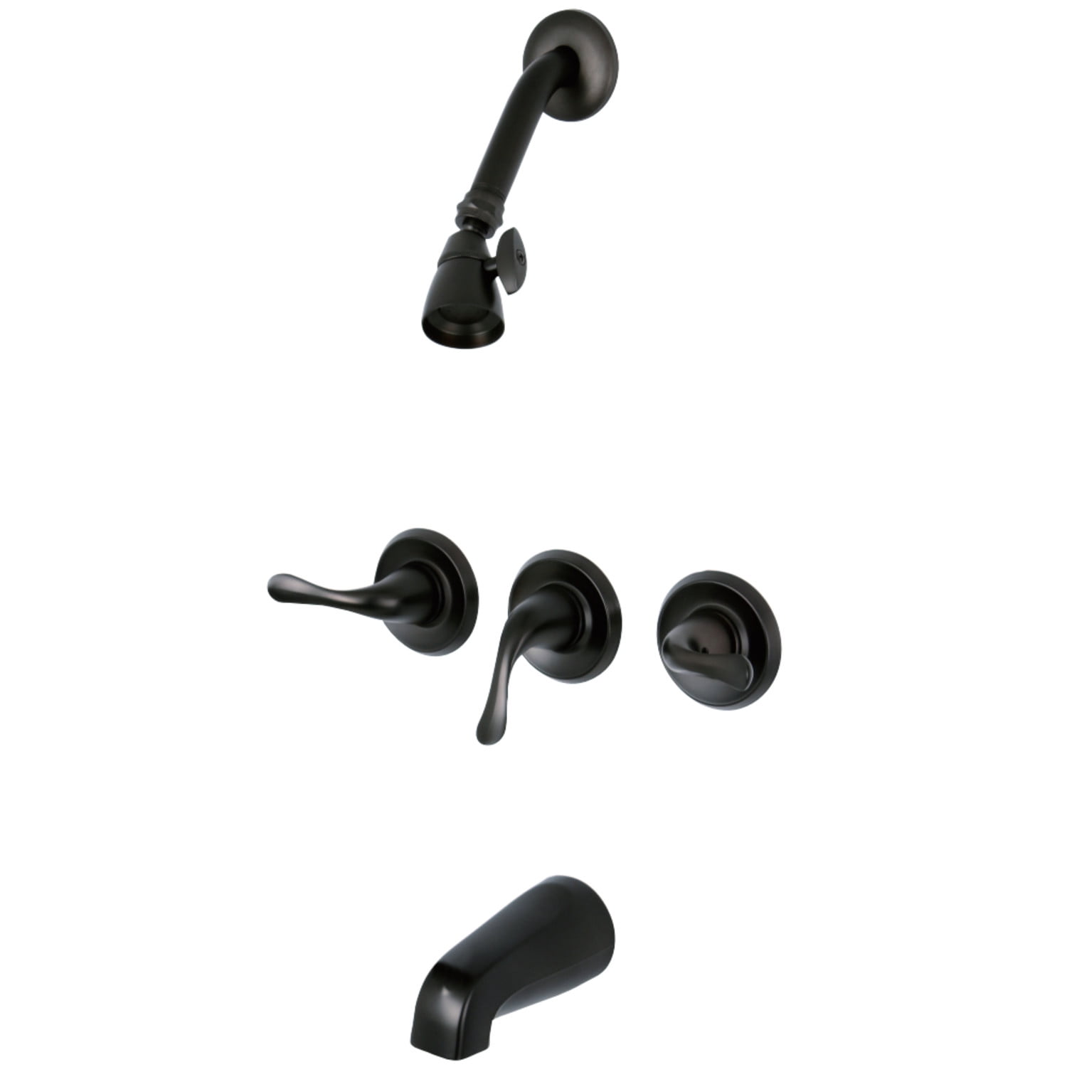 Kingston Brass KB2235YL Yosemite Three-Handle Tub and Shower Faucet, Oil Rubbed Bronze