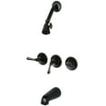 thumbnail image 1 of Kingston Brass KB2235YL Yosemite Three-Handle Tub and Shower Faucet, Oil Rubbed Bronze, 1 of 2