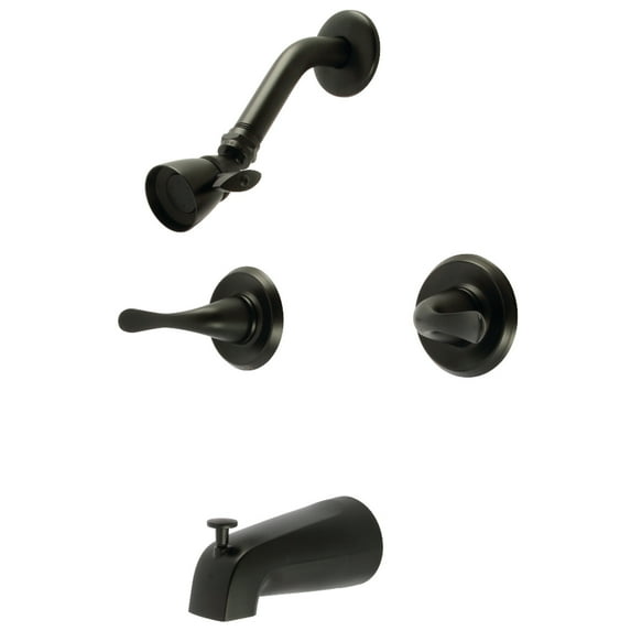 Kingston Brass KB2240YL Yosemite Two-Handle Tub Shower Faucet, Matte Black
