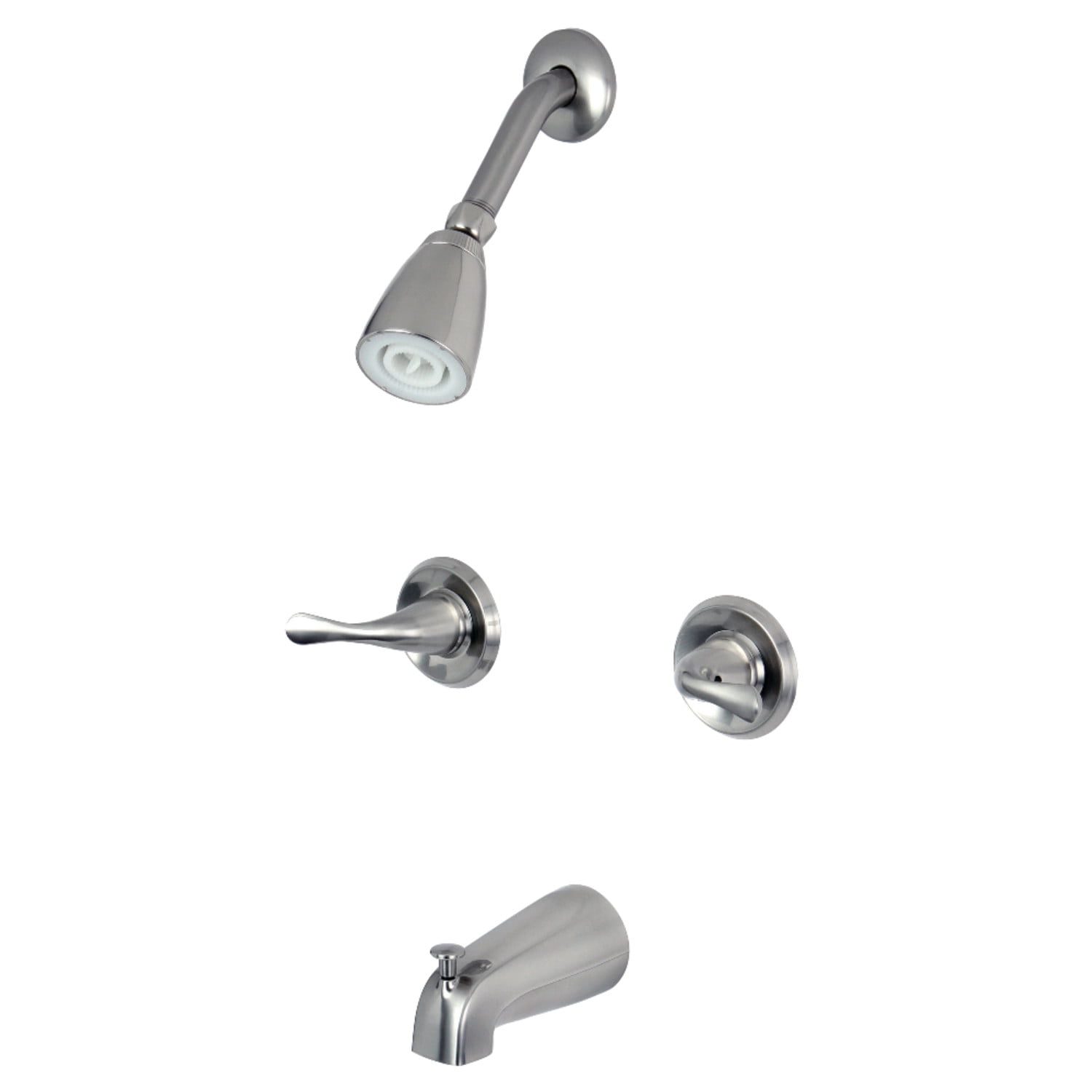 Kingston Brass Yosemite KB2248YL Two Handle Tub Shower Faucet Satin Nickel