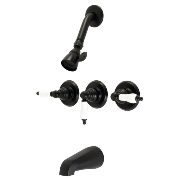 Kingston Brass KB230PL Victorian Tub and Shower Faucet, Matte Black