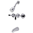 thumbnail image 1 of Kingston Brass KB231AKL Duchess Three-Handle Tub and Shower Faucet, Polished Chrome, 1 of 3