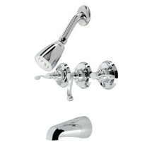 Kingston Brass KB231FL Royal Three-Handle Tub and Shower Faucet, Polished Chrome
