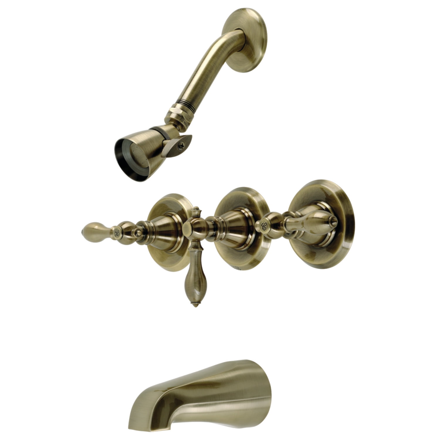 Kingston Brass Waschtischarmatur KB606ACL – Antik Kupfer, 10,2 Cm Centerset, Mit Ablauf