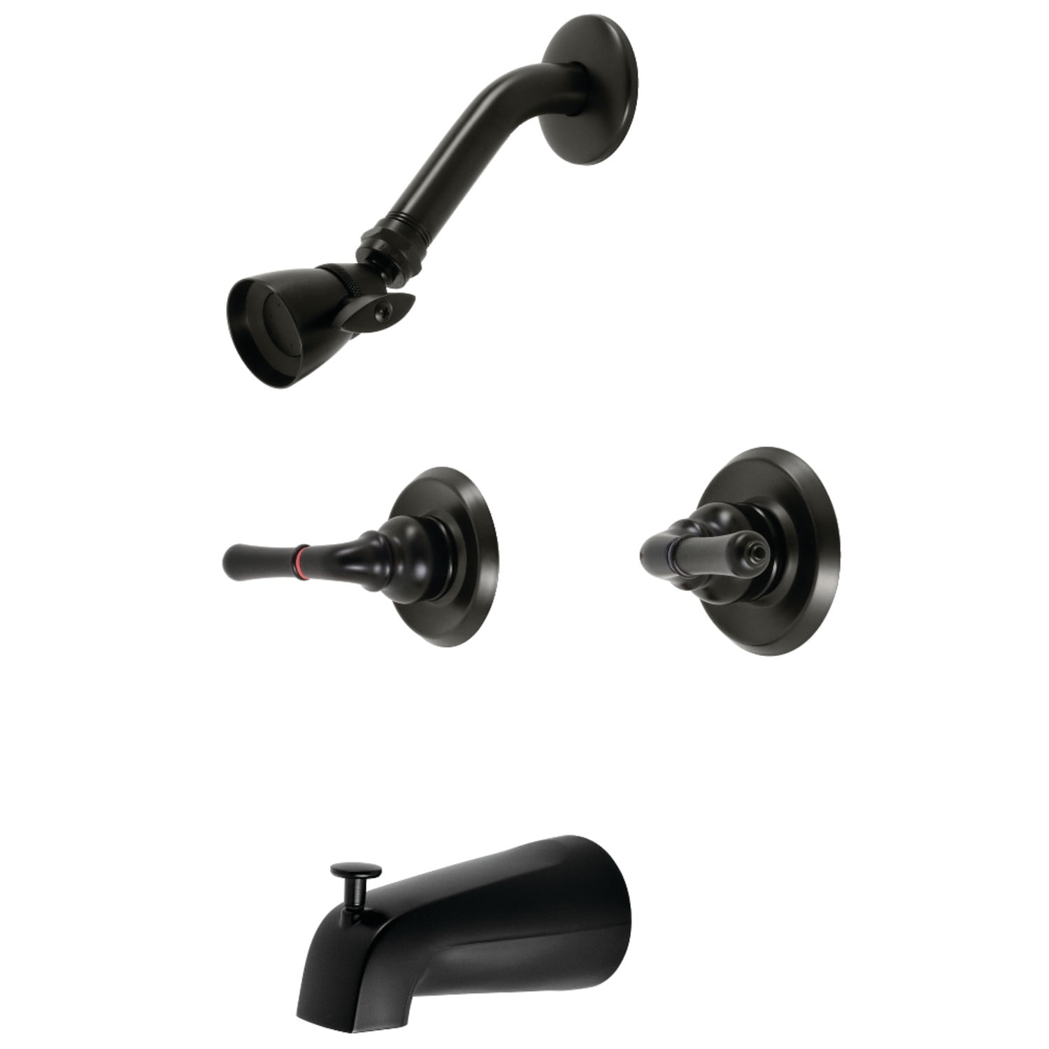 Kingston Brass KB240 Magellan Two-Handle Tub and Shower Faucet, Matte Black