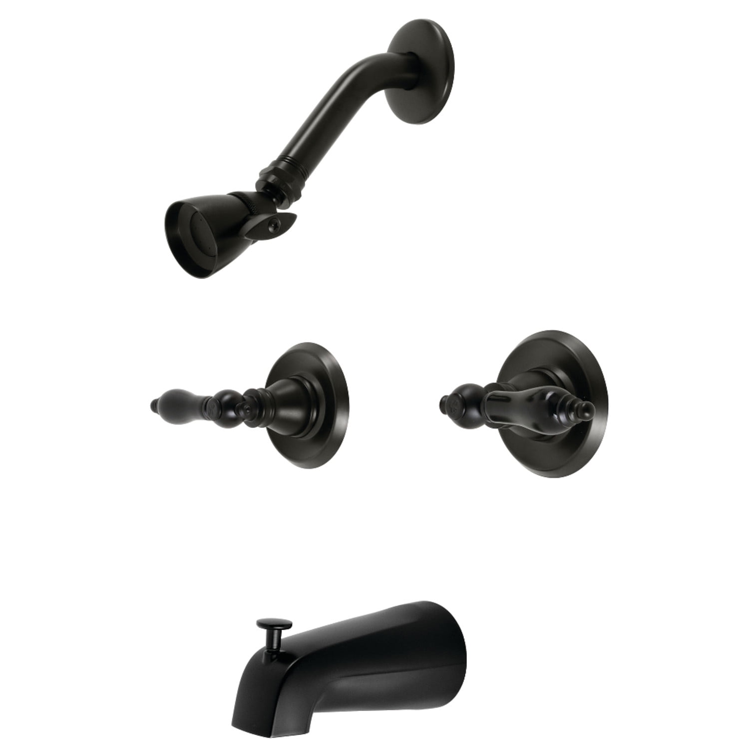 Kingston Brass KB240AKL Duchess TwoHandle Tub and Shower Faucet, Matte