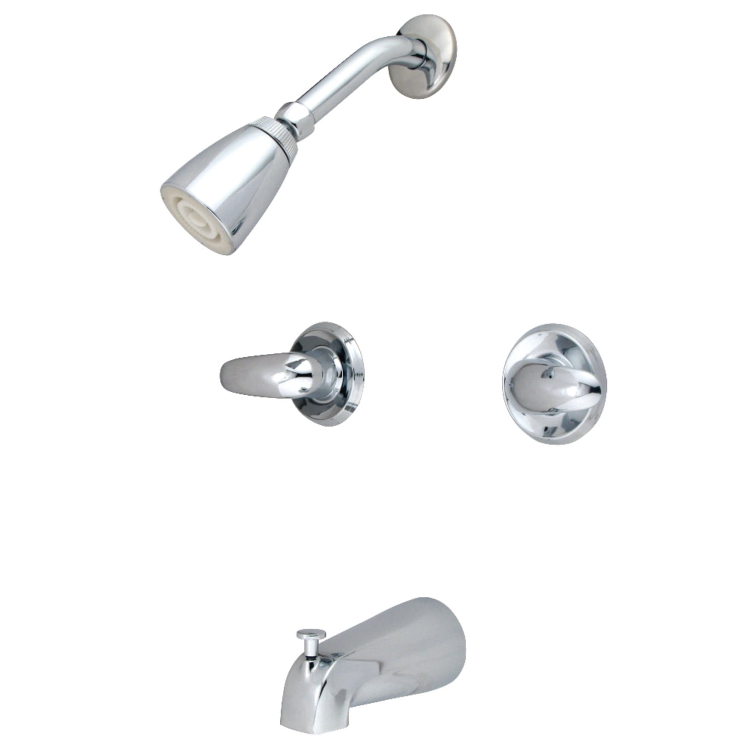 Kingston Brass KB6231LL Badarmatur – Wanne/Dusche, 3 Griffe, Poliertes Chrom, Aus Messing