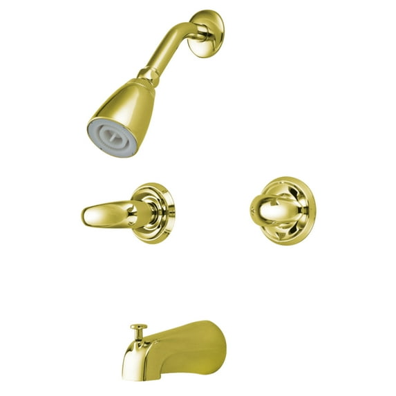 Kingston Brass KB242LL Tub and Shower Faucet, Polished Brass