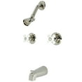 thumbnail image 1 of Kingston Brass KB246PXPN Victorian Tub and Shower Faucet with Porcelain Handles, Polished Nickel, 1 of 3