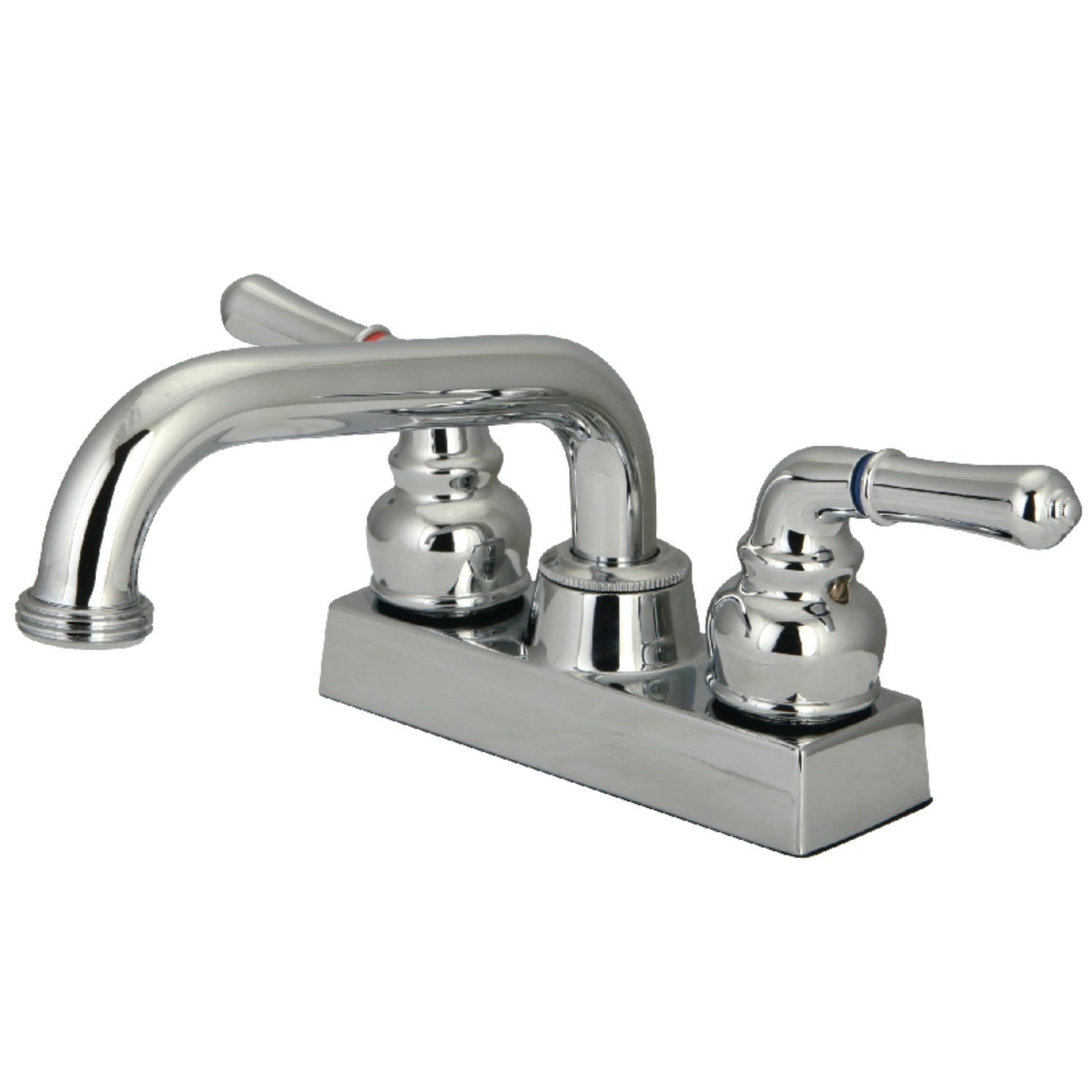 Polished Chrome Dual-Handle Laundry Faucet with Brass Construction