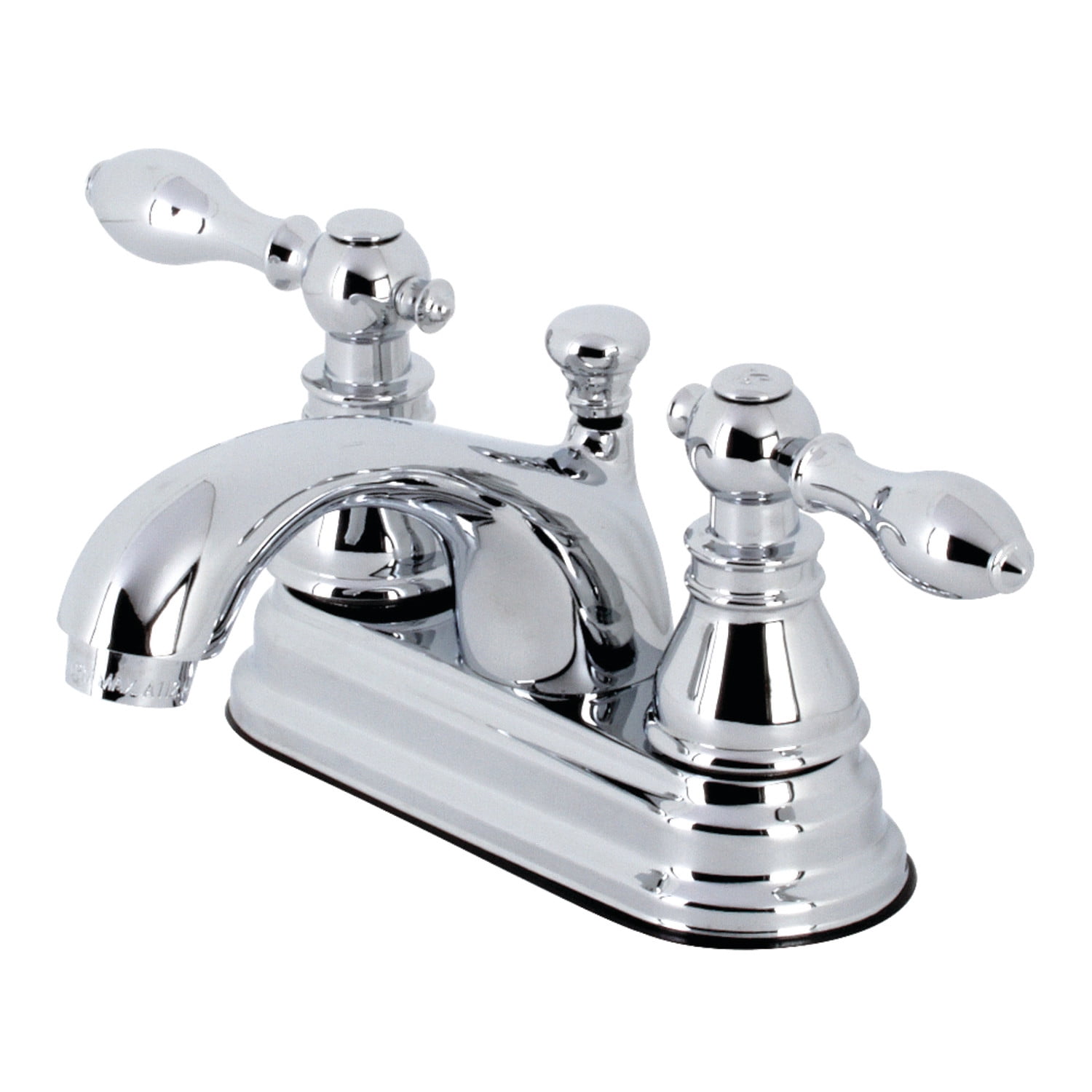 Polished Chrome Victorian Style 4" Centerset Bathroom Faucet