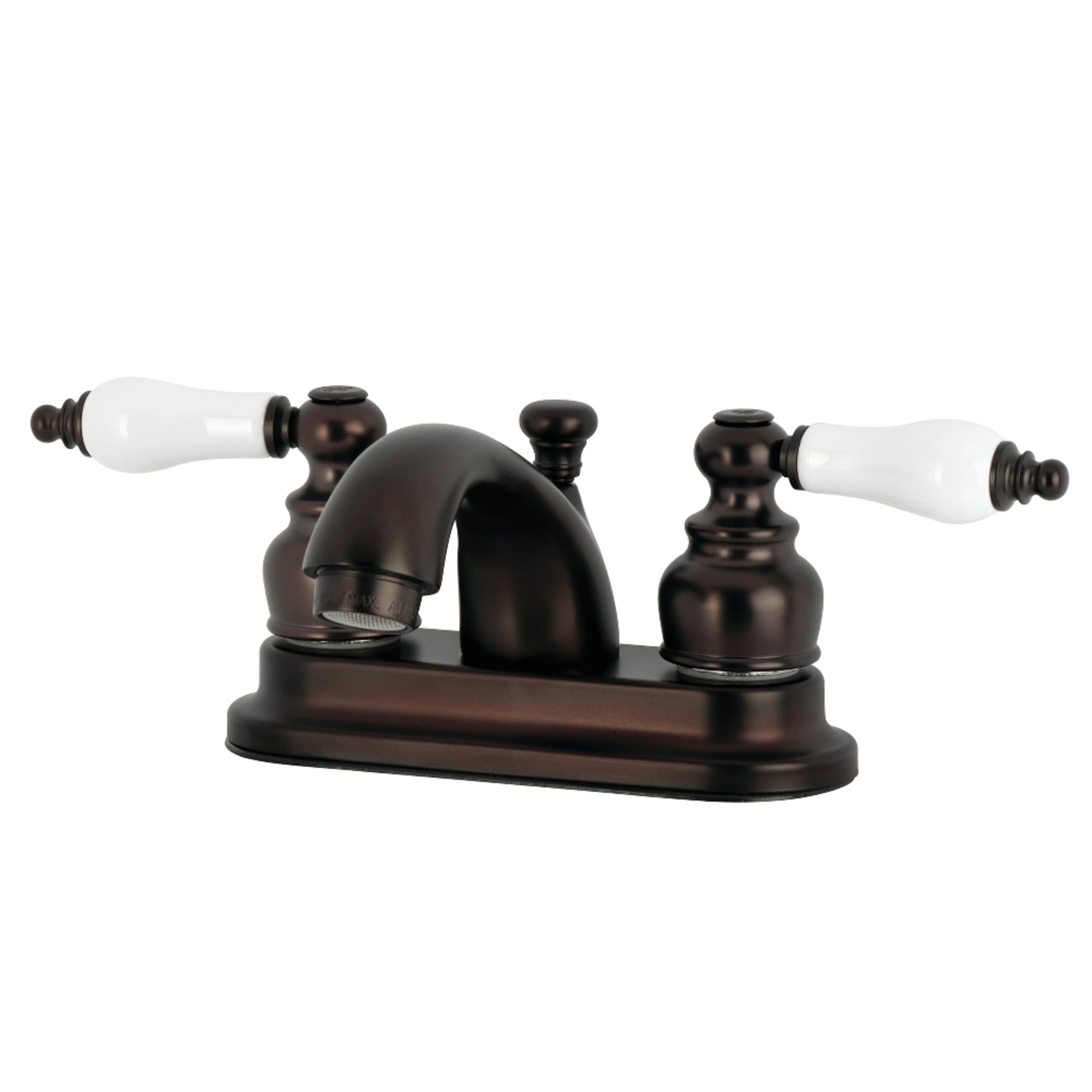 Kingston Brass KB2605PL Double-Handle 3-Hole Deck Mount 4-Inch Centerset Bathroom Faucet with Pop-Up Drain in Oil Rubbed Bronze