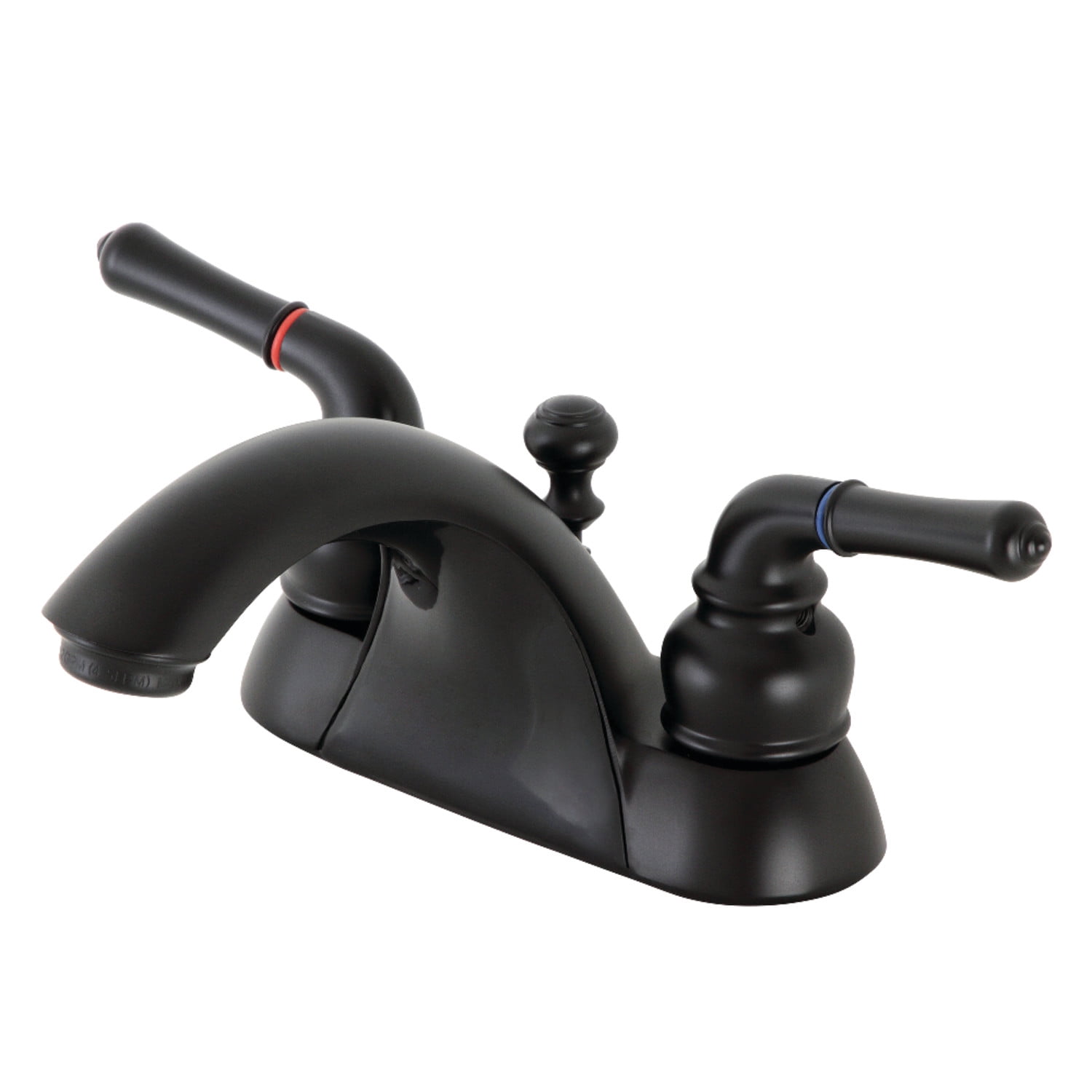 Kingston Brass KB2620B Naples 4 in. Centerset Bathroom Faucet, Matte Black