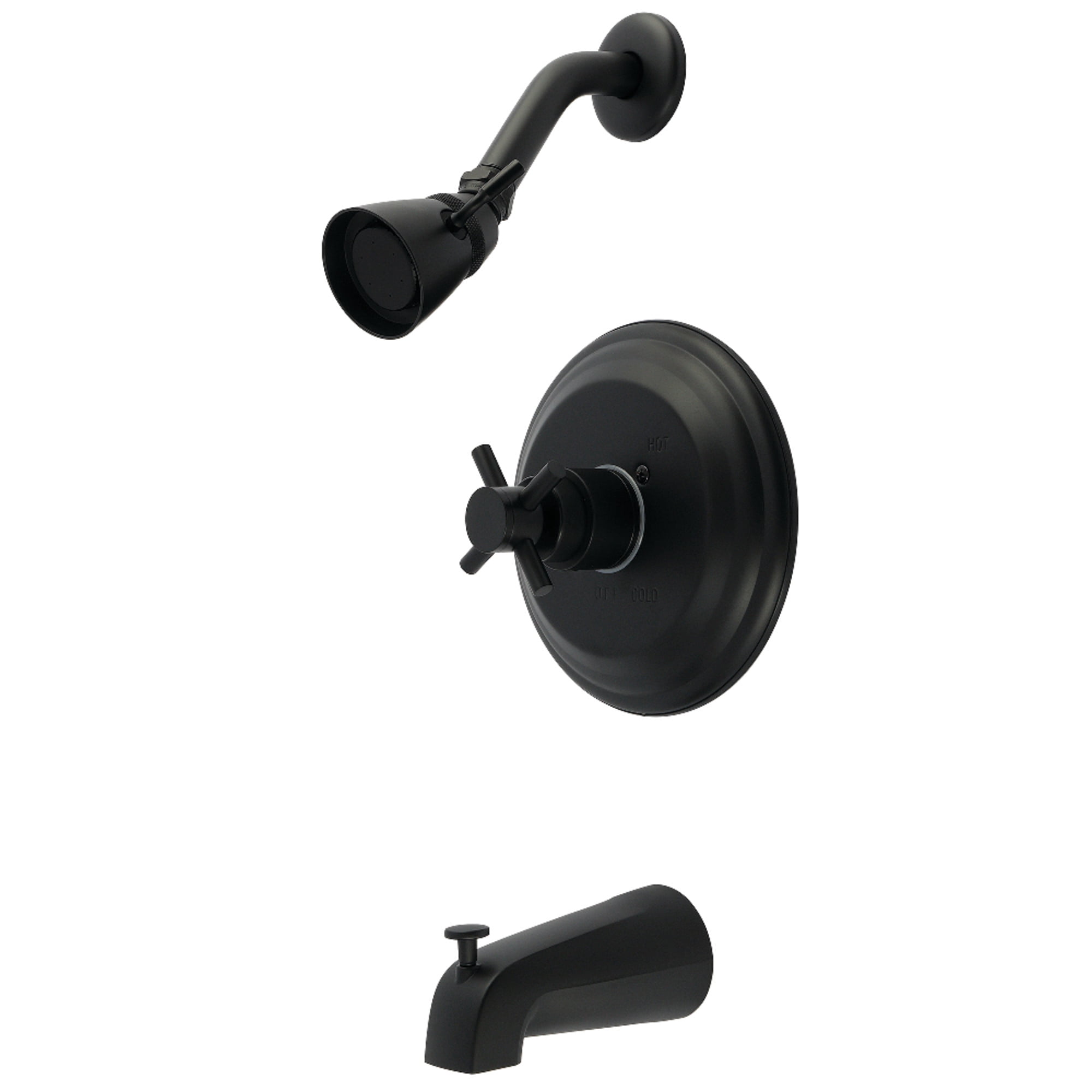 Kingston Brass KB2630DX Concord Single-Handle Pressure Balanced Tub and Shower Faucet, Matte Black