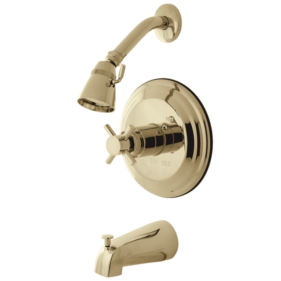 Kingston Brass KB2632DX Concord Pressure Balance Tub and Shower Faucet, Polished Brass