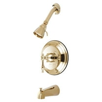 Kingston Brass KB2632NL Tub and Shower Faucet, Polished Brass