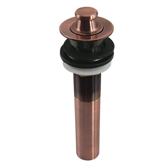 Kingston Brass KB300AC Lift and Turn Sink Drain with Overflow, 17 Gauge, Antique Copper