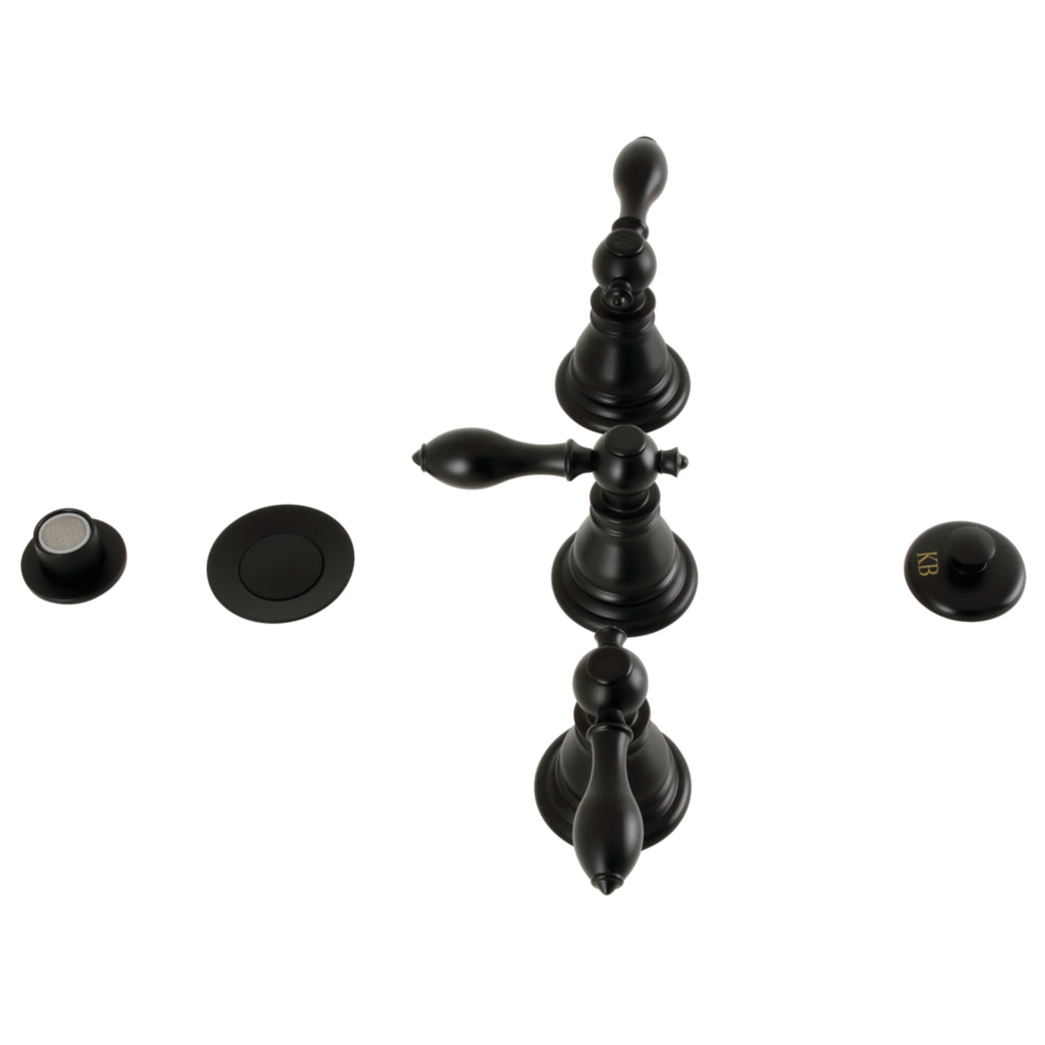 Matte Black Brass Three-Handle Vertical Spray Bidet Faucet