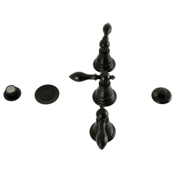 Kingston Brass KB320ACL American Classic Three-Handle Bidet Faucet, Matte Black