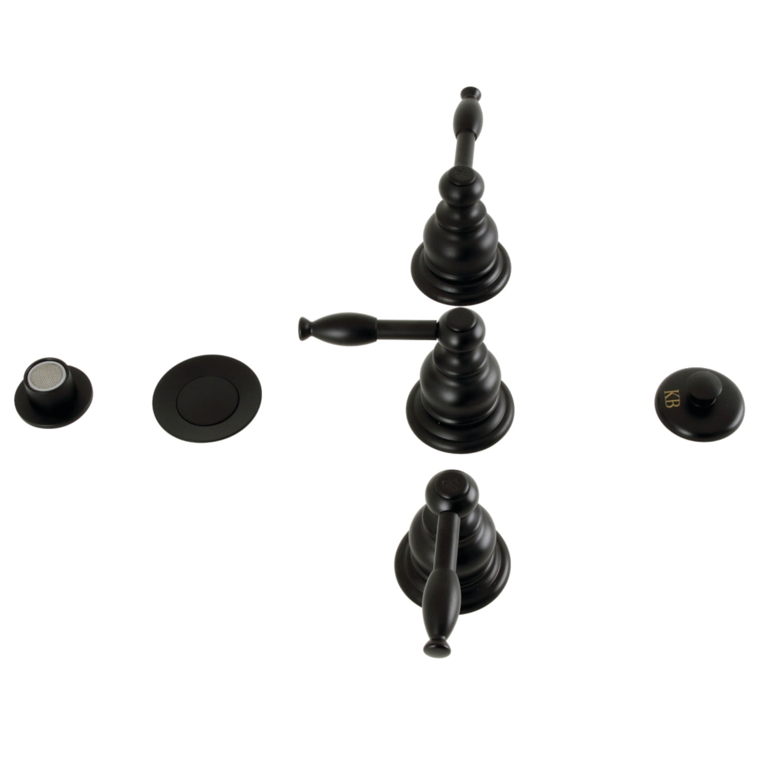 Kingston Brass KB320KL Knight Three-Handle Bidet Faucet, Matte Black