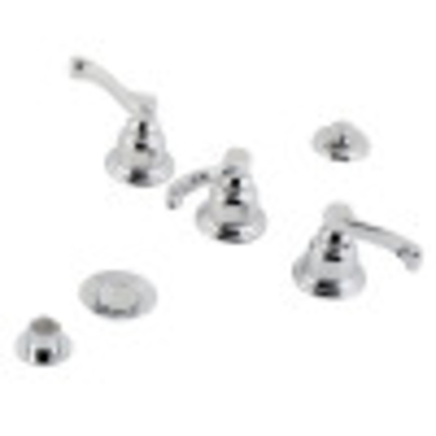 Polished Chrome Three-Handle Brass Bidet Faucet Set