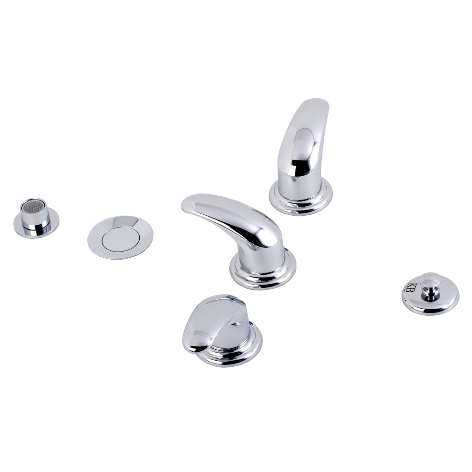 Polished Chrome Three-Handle Brass Bidet Faucet Set
