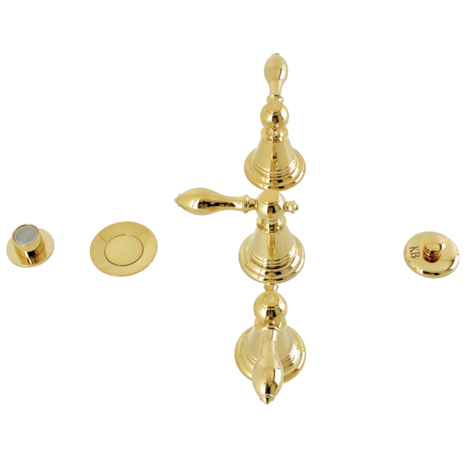 Kingston Brass KB322AL Victorian Three-Handle Bidet Faucet, Polished Brass