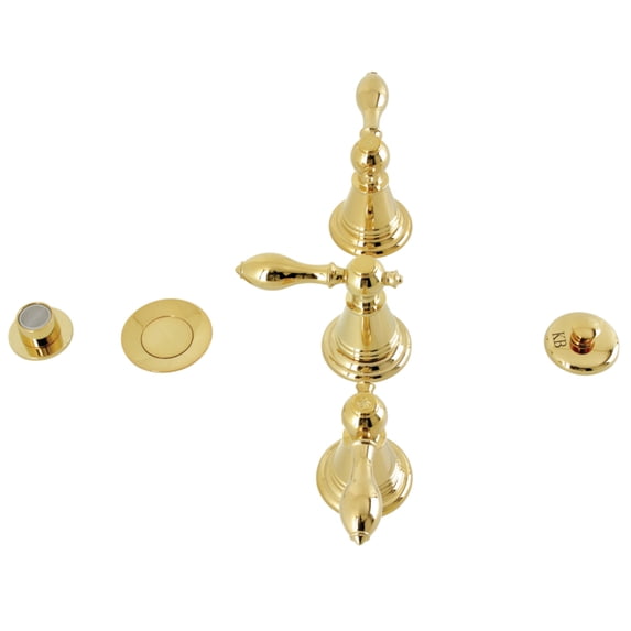 Kingston Brass KB322AL Victorian Three-Handle Bidet Faucet, Polished Brass