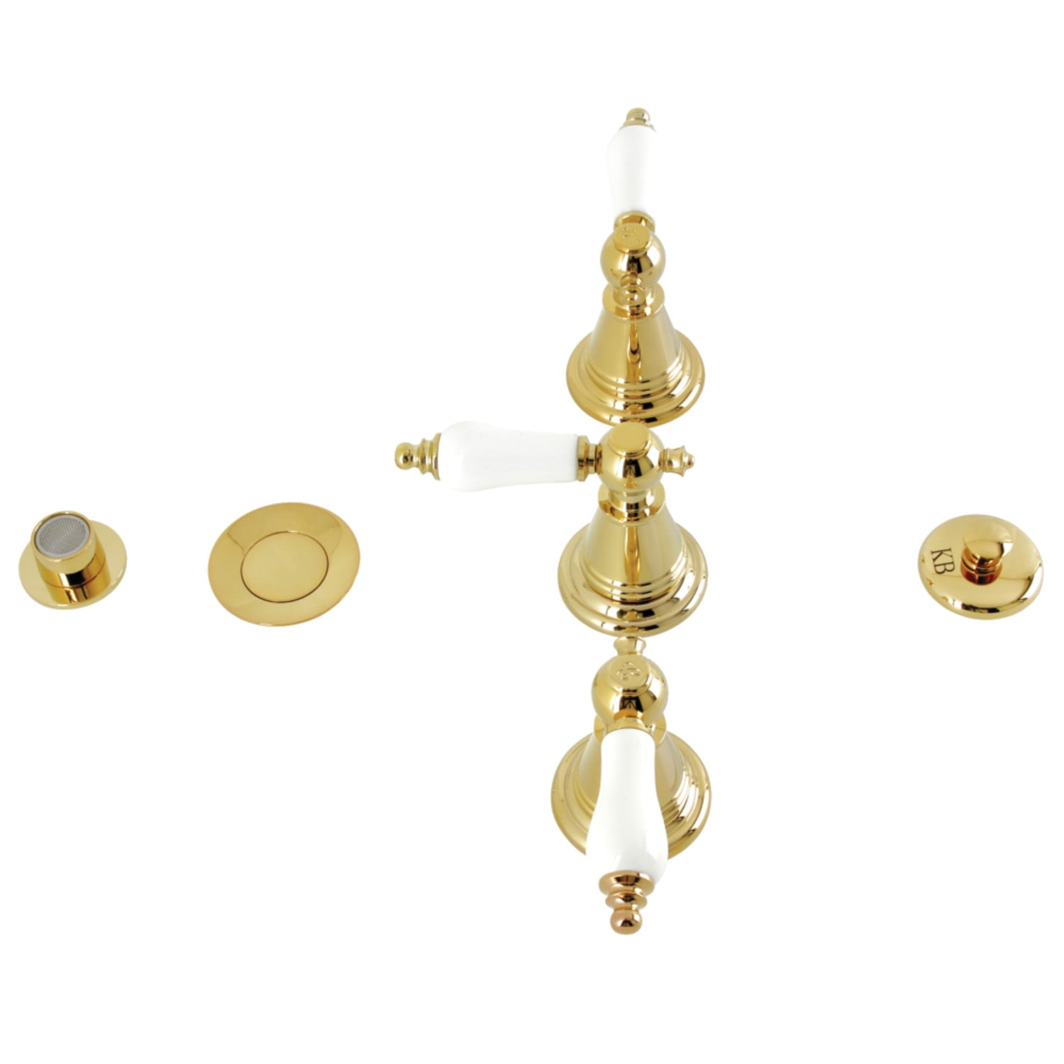 Kingston Brass KB322PL Victorian Three-Handle Bidet Faucet, Polished Brass