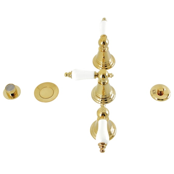 Kingston Brass KB322PL Victorian Three-Handle Bidet Faucet, Polished Brass