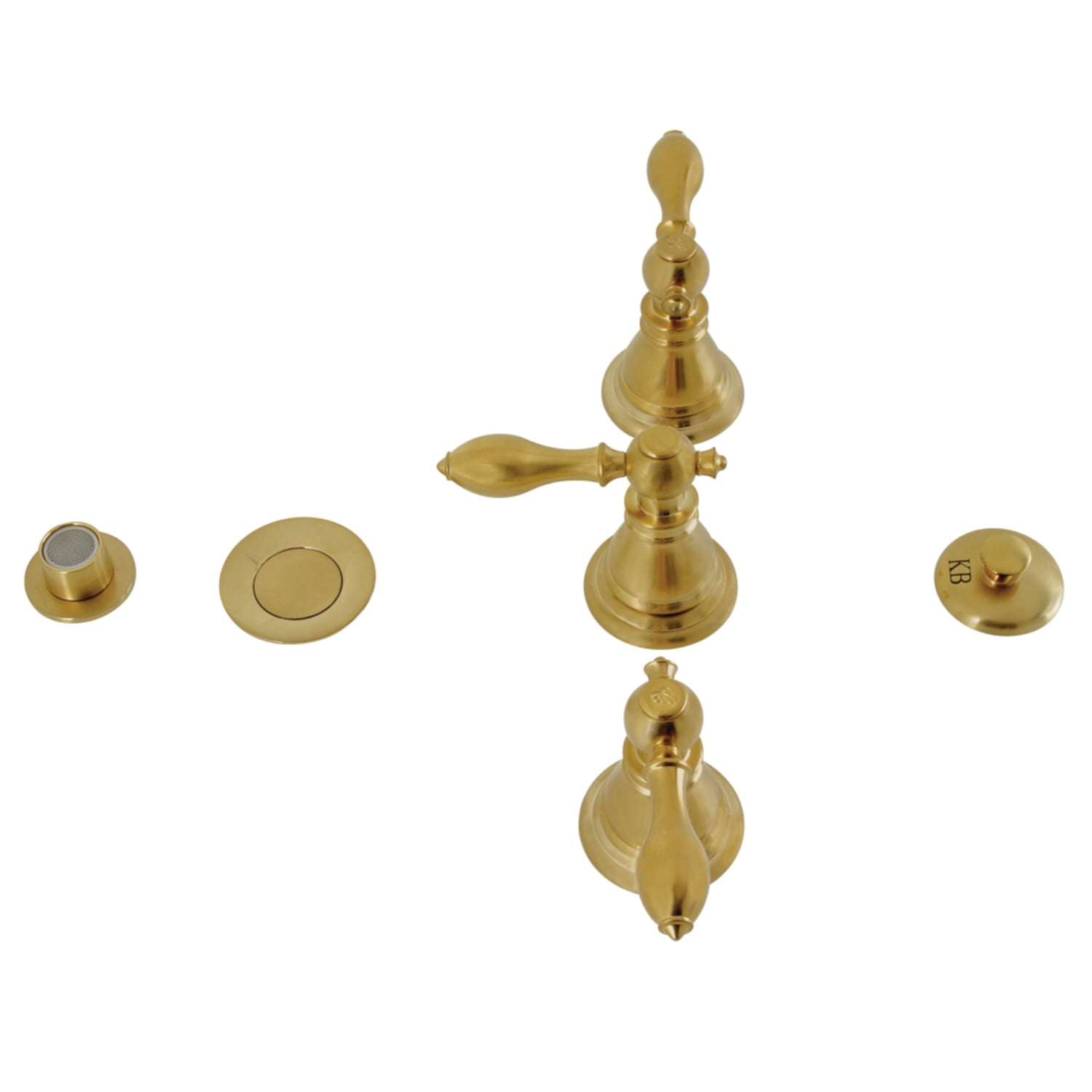 Kingston Brass KB327ACL American Classic Three-Handle Bidet Faucet, Brushed Brass