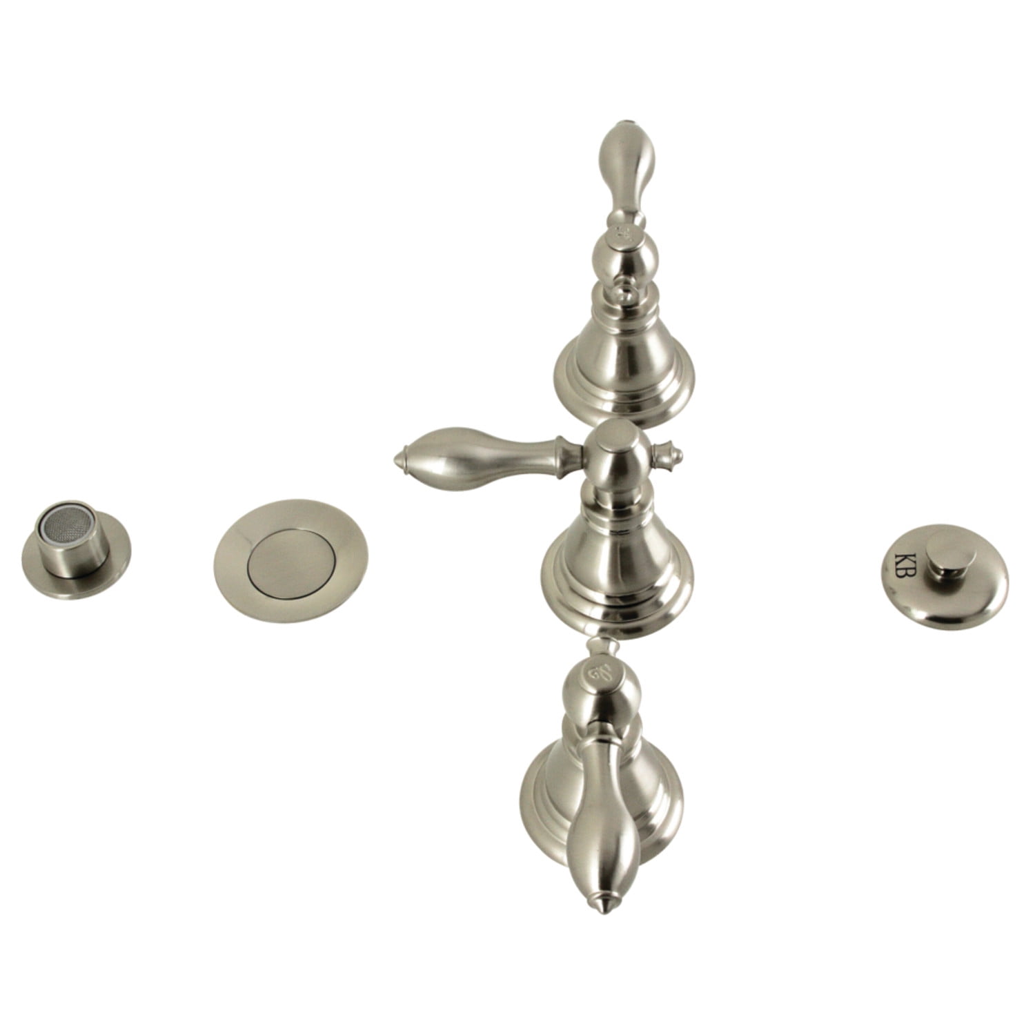 Kingston Brass KB328ACL American Classic Three-Handle Bidet Faucet, Brushed Nickel