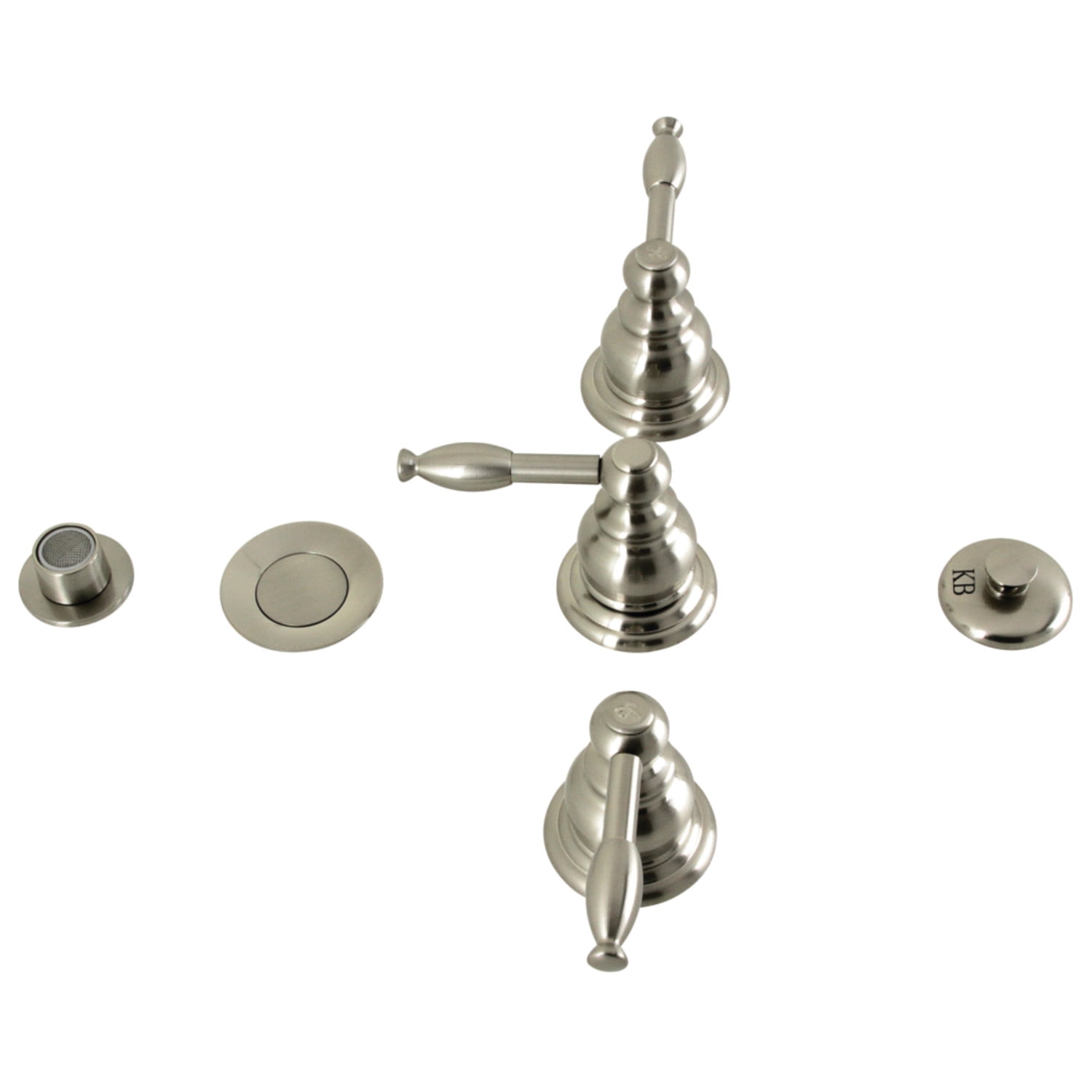 Kingston Brass KB328KL Knight Three-Handle Bidet Faucet, Brushed Nickel